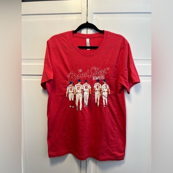 Broad Street Bombers Short Sleeve Tee Shirt Size Women’s Large Color Red - Picture 1 of 8